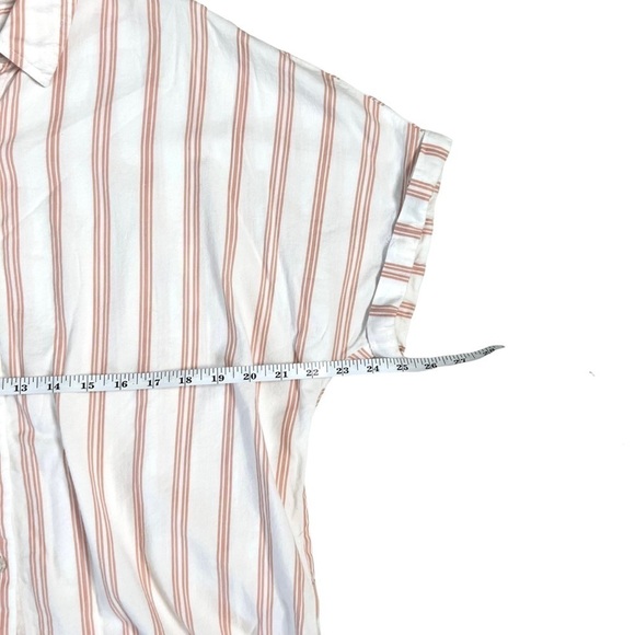 Universal Thread White and Pink Striped Doleman Sleeve Button Up Top Size XL - Picture 13 of 14